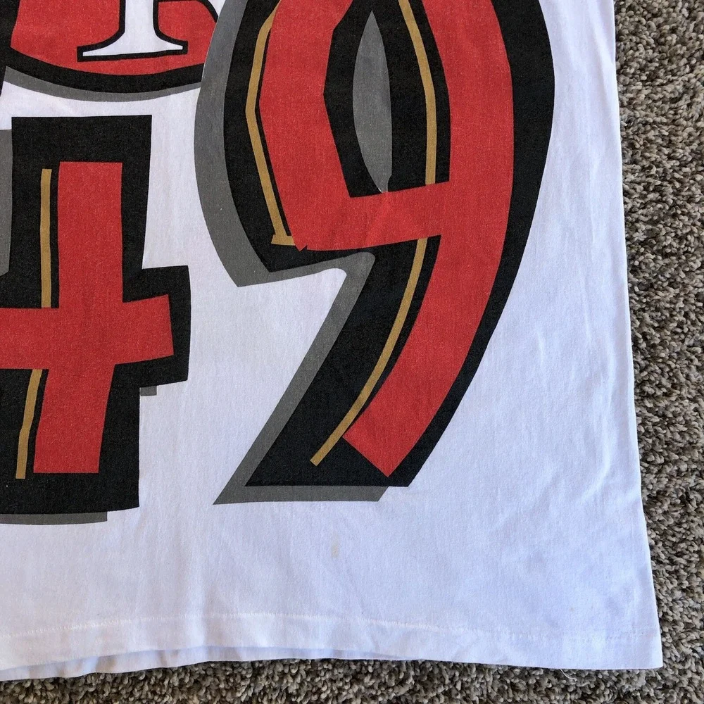 Vintage RARE 1993 San Francisco 49ers All Over Print T-Shirt Mens L Apex One NFL